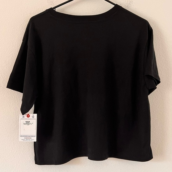 NWT Champion Leopard Print Logo Black Cropped Shirt Sleeve T-Shirt Size Medium - Picture 9 of 13